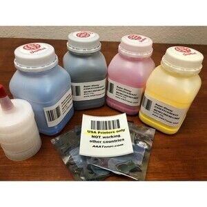 (100g/60g) 4 Toner Refill for OKI C330 C331 C530 C531 MC361 362 561 562 + 4 Chip